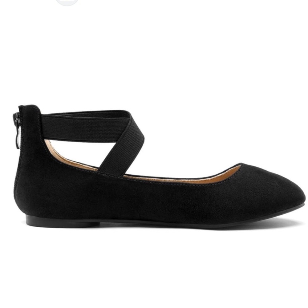 Bella Marie Vintage Black Mary Jane Ankle Strap Ballet Flats Women's Size 8.5